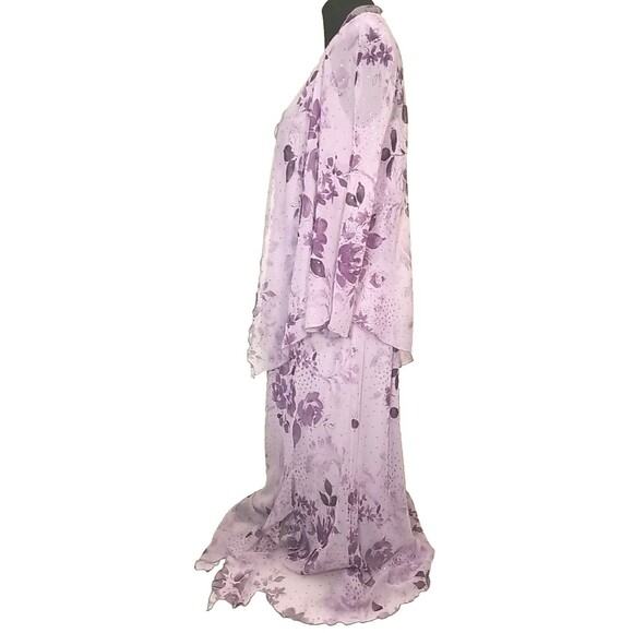 R&M Richards Size 14P Cocktail/Evening Dress Jacket Womens 2 Piece Purple - Picture 6 of 16